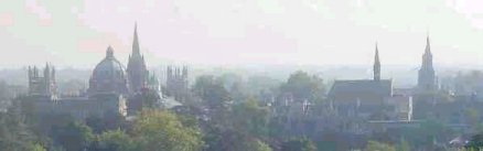 View of Oxford spires, England